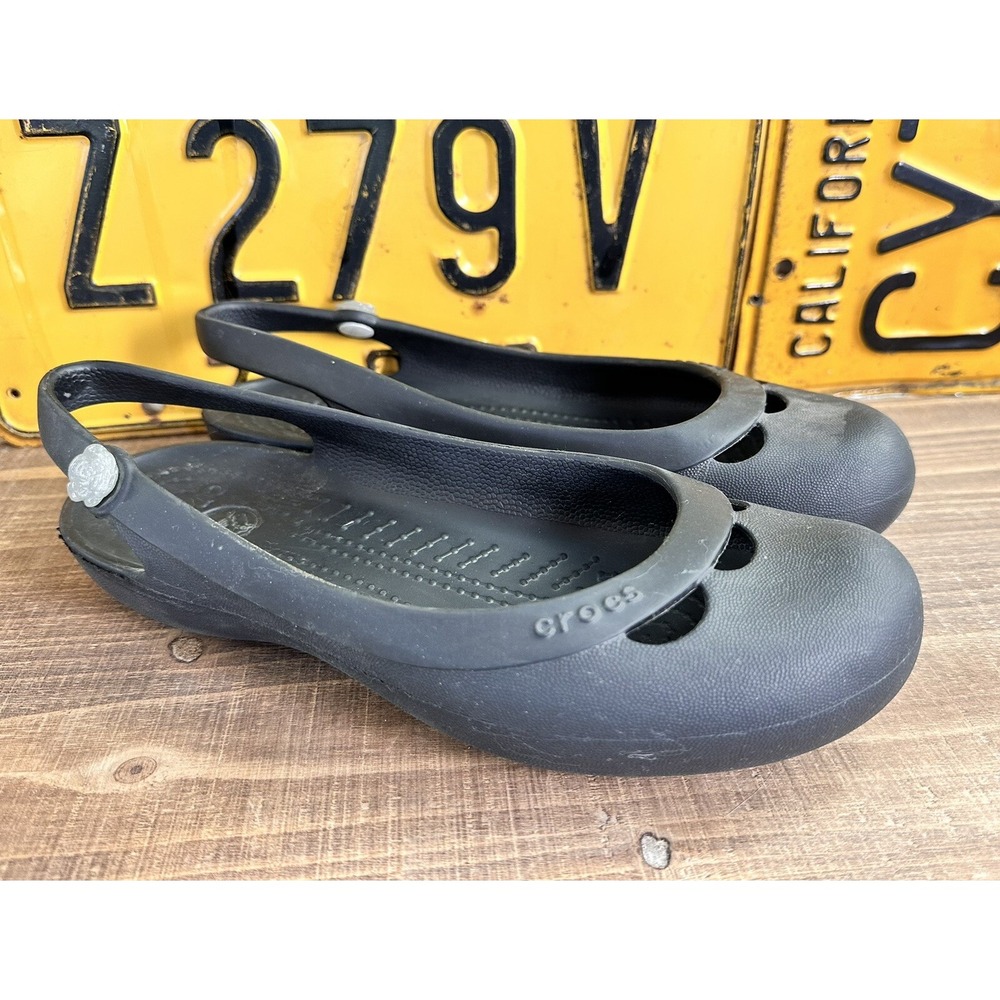 Crocs Jayna Ballet Shoes Flats Slingback Size 7 Women's Black